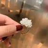 Anel de Flor de Hortênsia Dopamina Feminino Anel Doce Fresco Design Único de Nicho Anel de Dedo Indicador com Contas Atmosférico