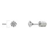 Fabricante de Pendientes de Acero Inoxidable Chapado Eléctricamente Incrustados de Diamantes de Cuatro Garras Doble Diamante Circonita Pendientes de Moda Redondos de Circonita Aguja Fina