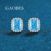 Pendientes de plata de ley 925 con corte de flor de hielo, muy populares en venta, para mujer, con diseño de padma rojo, rosa, dorado y azul marino, joyería de plata de alta calidad.