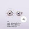 Pendientes de mariposa con forma de uña de oreja de circonita microchapada en oro y cobre de acero de titanio 316L. Pendientes de perforación transfronteriza de comercio exterior europeo y americano.