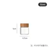 Garrafa de Desejos de Vidro Borossilicato Alto com Tampa de Bambu, Garrafa para Embalagem de Pó de Cordyceps, Garrafa Transparente com Diâmetro de 47mm, Garrafa com Tampa de Rosca Controlada e Boca Larga
