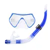 Óculos de mergulho de peça única com armação grande máscara de vidro temperado à prova d'água tubo de respiração semi-seco equipamento para mergulho com snorkel dois tesouros