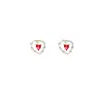 Pendientes retro de corazón con rubíes y perlas, modernos, populares y elegantes; pendientes pequeños y sencillos de estilo barroco