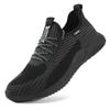 Zapatos protectores de verano para hombre anti-aplastamiento anti-perforación zapatos de seguridad tejidos voladores transpirables zapatos de trabajo protectores puntera de acero zapatos protectores resistentes al desgaste