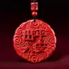 Colgante Pixiu de Mineral Crudo Cinabrio para Atraer Riqueza, Colgante de Cristal Arena Dorada Púrpura de Alto Contenido, Collar de Arena Roja Imperial al por Mayor