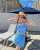 Maiô Duas Peças Conservador Transfronteiriço Coreano Colorido Candy Retro Simples com Alça de Ombro Cintura Alta que Cobre a Barriga para Mulheres com Seios Grandes e Pequenos