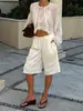 Blusa Transparente de Chiffon Estilo Europeu e Americano 2026 Primavera/Verão Nova Gola Redonda Com Babados Ultra-Curta Expondo a Cintura Manga Longa