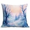 Funda de Almohada Creativa Navidad Azul Transfronteriza Funda de Cojín Amazon Funda de Almohada para Respaldo Venta Directa de Fábrica