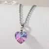 Collar de acero de titanio con forma de corazón de océano para mujer, colgante de concha de mariposa de cristal, cadena de lana, accesorios de gran venta transfronteriza