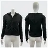 Moletom com Capuz Tendência de Moda Transfronteiriça Europeia e Americana 2025 Hot Diamond Cor Pura Street Jaqueta Slim Y2K