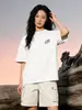 Estampado Reflectante Blackeden en el Pecho Izquierdo, Camiseta de Manga Corta Original con Estampado de Graffiti Americano Tendencia Nacional para Hombres y Mujeres, Tops para Pareja para Verano