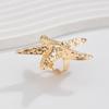 Anillo de Aleación con Forma de Estrella de Mar Estilo Vacaciones Joyería Playa Perla de Imitación Anillo Ajustable