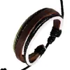 Pulsera de piel de vaca de primera capa tejida a mano multicapa para pareja, para hombre y mujer, versátil, personalidad, estilo coreano, moda, retro, pulsera de personalidad