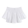 Roupas Femininas Estilo Europeu e Americano Verão 2024 Novo Estilo Francês Gola Uma Linha Elástico Ombro a Ombro Casual Babados Top Curto
