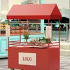 Carrito Pequeño de Hierro Forjado CB para Vendedores Ambulantes, Carrito Móvil de Comida Callejera, Soporte de Exhibición, Carrito de Mercado Nocturno, Puesto de Mercado al Aire Libre para Promoción