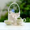 Tetera de Cerámica Blanca de Mineral de Roca Juego de Té de Viaje para Una Persona Taza Portátil Tetera Equipo para Beber Té en Exteriores Camping