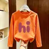 Camiseta de Manga Longa para Meninas 2026 Novo Modelo Camiseta Básica de Algodão Puro para Crianças Top de Gola Redonda Roupa Íntima Fofa para Meninas