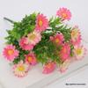 Flor Falsa Buquê Artificial Margarida Rosa de Plástico Única Tecido de Seda Flor Seca Canteiro de Flores Cerca Pequeno Arranjo de Flores Decoração Pastoral