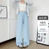 Pantalones deportivos rosas para mujer estilo americano, nueva colección de otoño, de cintura alta, corte holgado, adelgazantes, diseño de pierna recta, adecuados para figuras petite, pantalones de pierna ancha