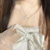 Collar de plata con forma de gatito para mujer, cadena de clavícula con forma de gato, elegante colgante de moda para novia, regalo de San Valentín
