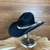Nuevo sombrero de fieltro transfronterizo cinta decorativa sombrero de lana moderno todo-partido sombrero de lana negro