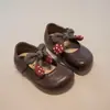 Sapatos de Couro de Princesa para Bebê Menina, Sapatos para Bebês e Crianças Pequenas, de 1 a 2 Anos, Sapatos Individuais Infantis, Novo Estilo de Outono para Meninas