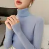 Suéter de Tricô Feminino Outono e Inverno Gola Alta Suéter de Tricô Feminino Suéter de Tricô de Manga Longa Emagrecedor Suéter Transfronteiriço Feminino