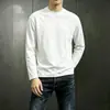 [Esencial de Otoño] Camiseta de Manga Larga con Cuello Redondo, Color Sólido Versátil de Corte Holgado para Hombre, Top Informal de Marca de Moda para Otoño