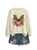 Amazon Wish sitio independiente moda casual elegante mujer estampado leopardo mariposa floral otoño e invierno sudadera comercio exterior transfronterizo