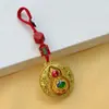 Estilo Casal Criativo Antigo Areia Dourada Atrai-Fortuna Cabaza Oca Cinábrio Chaveiro de Carro Pingente Pingente de Chaveiro da Fortuna