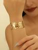 Procesamiento de Pulsera de Metal con Patrón Irregular Martillado Cóncavo y Convexo de Cara Ancha Ajustable Transfronterizo Europeo y Americano Según Dibujos