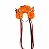Diadema Nueva para Fiesta de Halloween Transfronteriza, Tocado de Disfraz de Baile del Festival de Fantasmas, Cabeza de Fantasma con Flores de Doble Fila, Accesorio para el Cabello del Día de Muertos