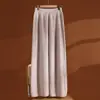 Pantalones de Mujer de Lana 100% con Nervadura 3D Lateral Cintura Elástica Otoño Invierno Holgados Casual Versátil Tejidos de Punto Pierna Ancha
