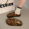Sandálias Birkenstock Retrô com Solado Grosso, Bico Fechado e Design Slip-On para Mulheres, Novo Estilo Outono e Inverno 2024, Forradas com Lã, Versáteis