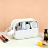 Bolsa de Cosméticos Transparente de PVC Gran Capacidad Bolsa de Baño Portátil de Viaje Impermeable Neceser Bolsa de Almacenamiento para Cosméticos