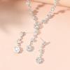 Europeo y Americano Banquete Versátil Boda Lujo Diamante Brillante Incrustado Diamante Completo Set de Mujer Collar Aretes