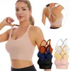 Sujetador Deportivo de Mujer sin Costuras con Diseño de Espalda Cruzada Ajustable, Cómodo, Transpirable y Soporte a Prueba de Impactos, Adecuado para Yoga y Ejercicio
