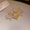 Mariposas Revolotean~Pendientes de Mariposa de Circonita Super Brillantes, Pendientes de Diseño con un Toque de Lujo Ligero y de Alta Gama, Pendientes Elegantes para Mujer