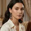 Brincos de Franja com Strass Estilo Europeu e Americano Transfronteiriço Agulha de Prata, Brincos Vintage de Cristal Exagerados de Nicho de Luxo Leve, Brincos Únicos de Estilo Francês