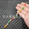 Pulsera de jade esmeralda seca con superficie de huevo verde, pulsera ovalada de turquesa, pulsera de cuentas de tesoros múltiples incrustadas en jade de roca de cuarzo de Jade Dragón Amarillo