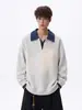 Camisa polo de bloques de color estilo americano para hombre, nueva colección otoño 2026, marca de moda, con diseño de dos piezas falso, top casual