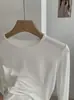 KEKEZOON Camiseta Modal Manga Longa Estilo Coreano Outono Slim Fit Camada Interna Camada Base Elástica Top Macio 8911