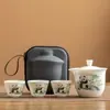 Conjunto de chá de viagem, conjunto de chá Kung Fu portátil para exterior, para uso doméstico, preparo rápido, bule, presente, logotipo de evento