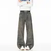 Calça jeans masculina estilo americano, resistente, com estampa de espinhos, marca da moda, estilosa e de alta qualidade, perna reta, levemente bootcut, modelagem solta, longa, de Xintang