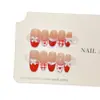[Belleza Nevada] Estilo Francés Rojo Navidad Ojo de Gato Blanqueador Manicura de Uñas Portátiles Blanqueamiento Puro Hecho a Mano Parche