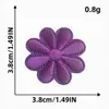 Patch de flor de oito pétalas de cor sólida bordado para consertar furos em roupas, patch de tecido bordado termocolante acessório