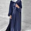 2022Loriya Moda Turca Color Sólido Conjunto de Dos Piezas Vestido y Cárdigan Lr511