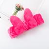Diadema con lazo en relieve coreano, diadema con orejas de conejo, banda para el cabello sencilla de moda, diadema de felpa lavable