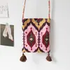 Bolsa para Teléfono Móvil de Tela Pequeña Cruzada, Hecha a Mano, Personalizada, de Nicho, Estilo Nacional, Arte Étnico de Xinjiang, Nueva Colección Primavera Verano 2025