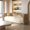 Sofá Moderno para Espacios Pequeños, Tienda de Ropa, Salón de Belleza, Estudio Fotográfico, Área de Descanso, Recepción, Negociación, Estilo Crema, Casa de Huéspedes, Cuero Resistente a los Arañazos de Gato
